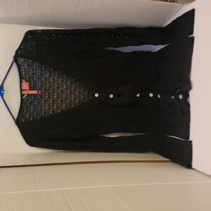 Charlotte Tarantola Ruffle Button-Up Women's Cardigan Sweater Size XL